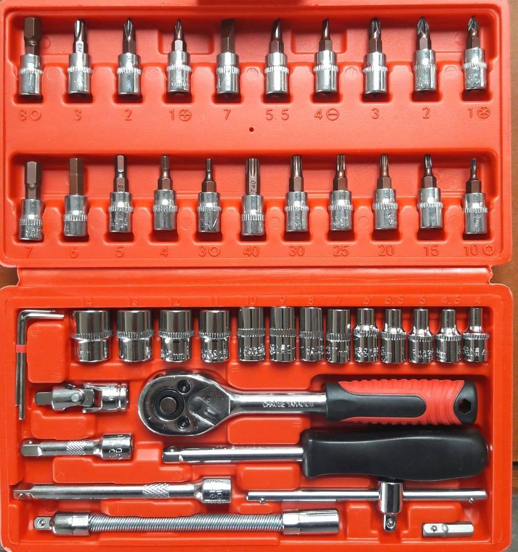 Set de herramientas 46 llaves de 1/4