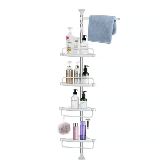 Esquinero organizador ajustable para el baño retráctil
