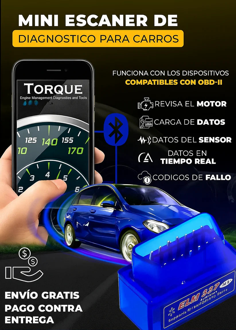 Mini Escáner para Carros | Escanea y Detecta Fallas en Segundos