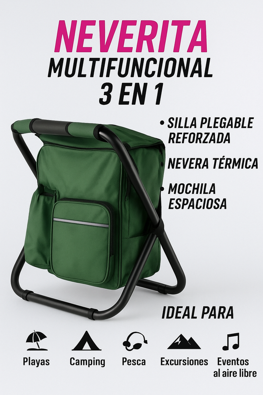 Neverita multifuncional | Silla-Mochila-Nevera