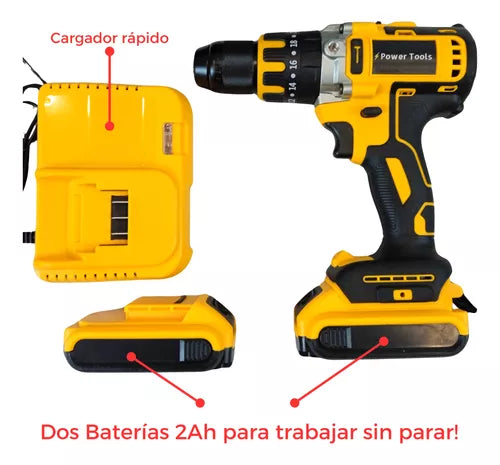 Taladro Inalámbrico 24v con 2 Baterias Y Accesorios