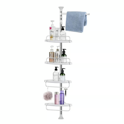 Esquinero organizador ajustable para el baño retráctil
