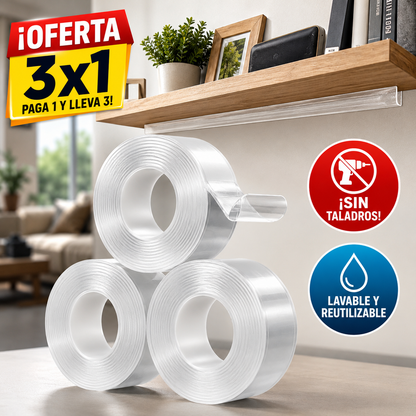 PROMO 3x1 Cinta Doble Faz Lavable Y Reutilizable