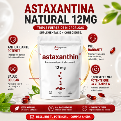 Astaxatina - El antioxidante más potente para una piel joven | 120 días de tratamiento