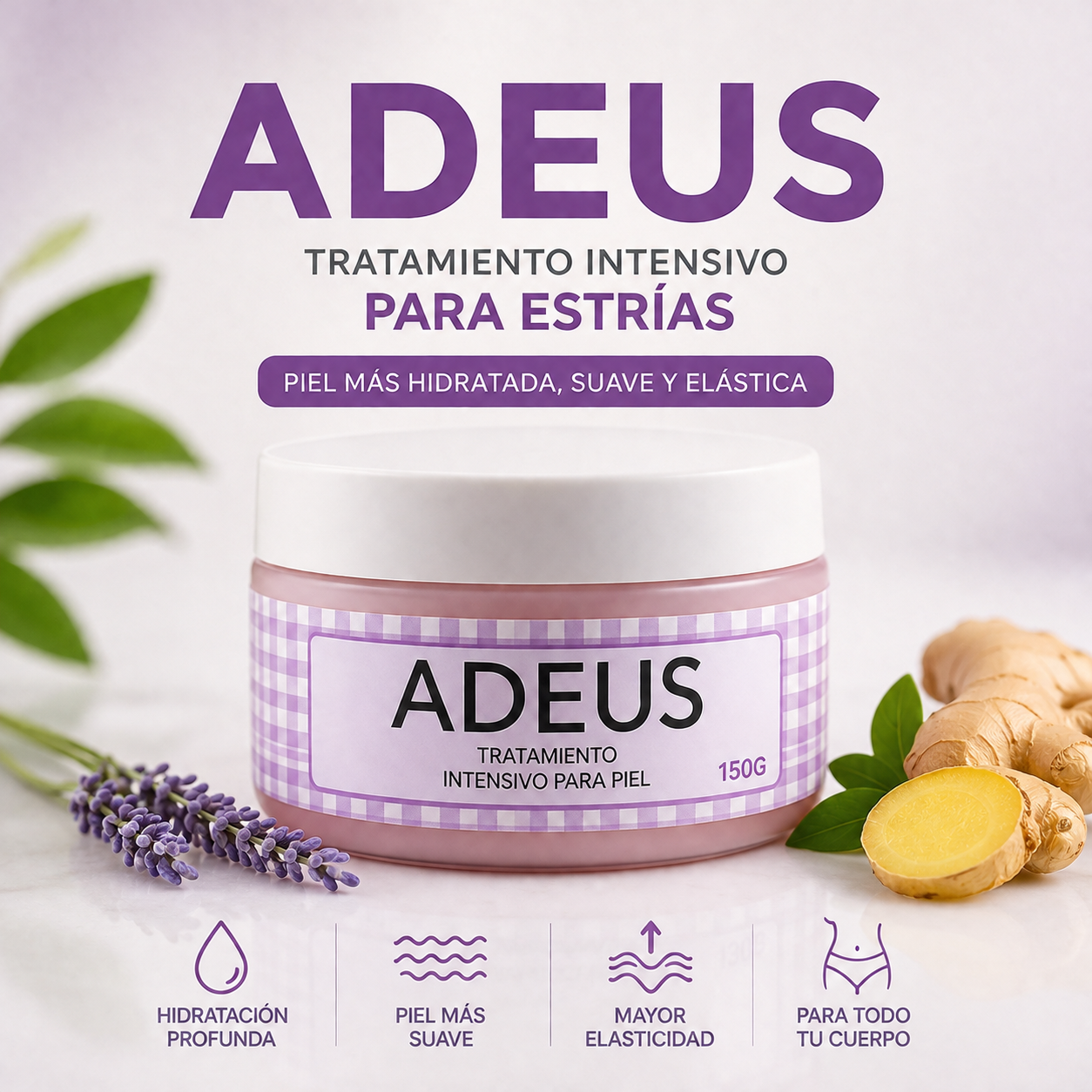 Adeus | Crema Intensiva para Estrías 150g