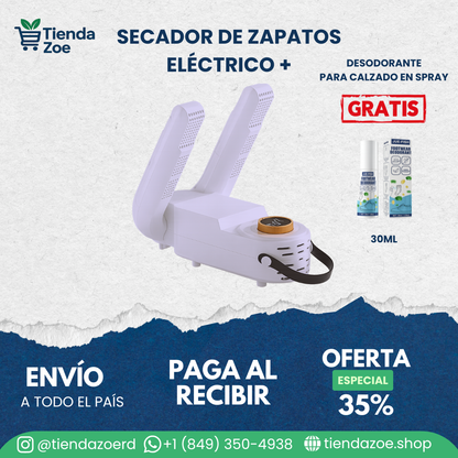 SECADOR DE ZAPATOS SECALUX + SPRAY DESODORANTE PARA CALZADO