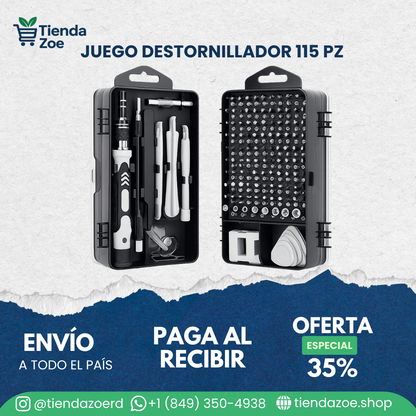Juego Destornillador 115 Piezas