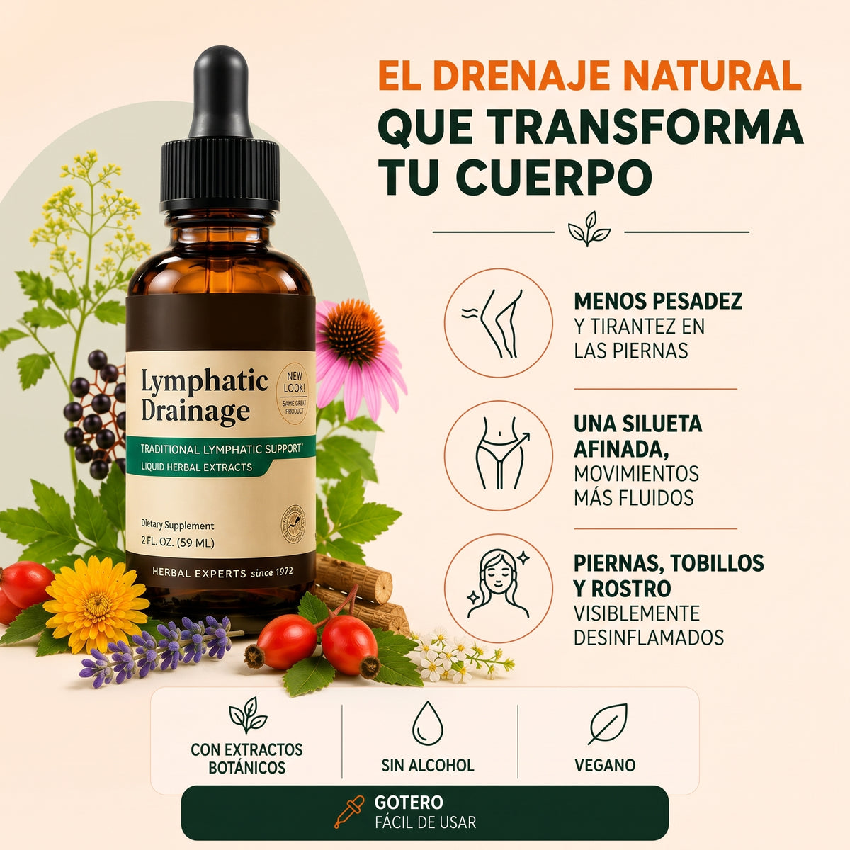 Drenaje Linfático - Extractos Herbales Líquidos 60 ml