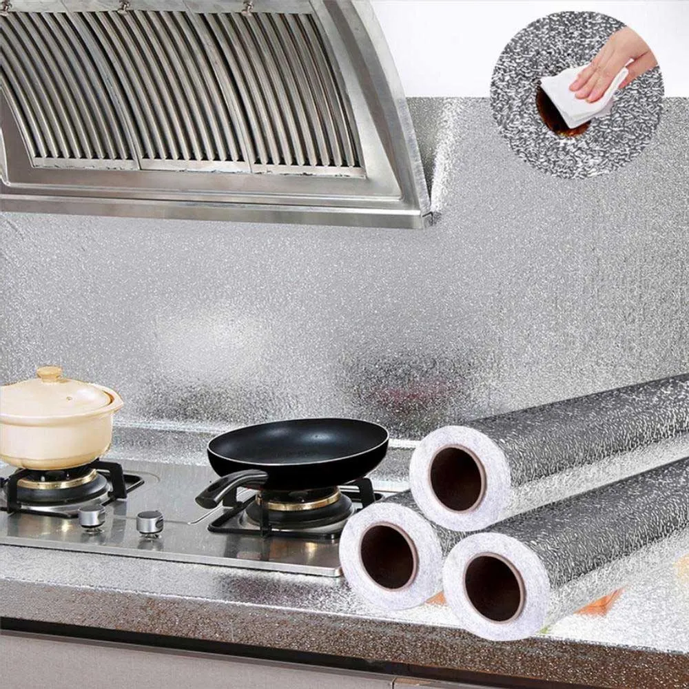 OFERTA 3X1 PAPEL ALUMINIO ADHESIVO DE COCINA 60CMX3M