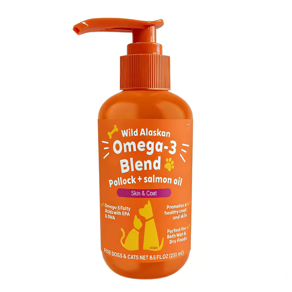 Aceite de Salmón + Omega-3 EPA y DHA que favorecen la salud de la piel y el pelaje